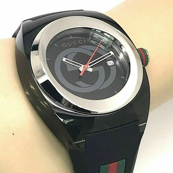 GUCCI SYNC YA137101 Black Rubber Band Men's Watch - Picture 5 of 12